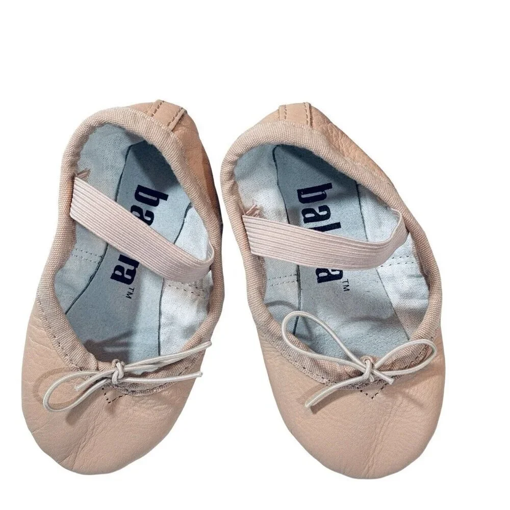 BALERA Leather Full-Sole Ballet Shoe Girls Size 7CM Pink Style B40 Dance Lyrical